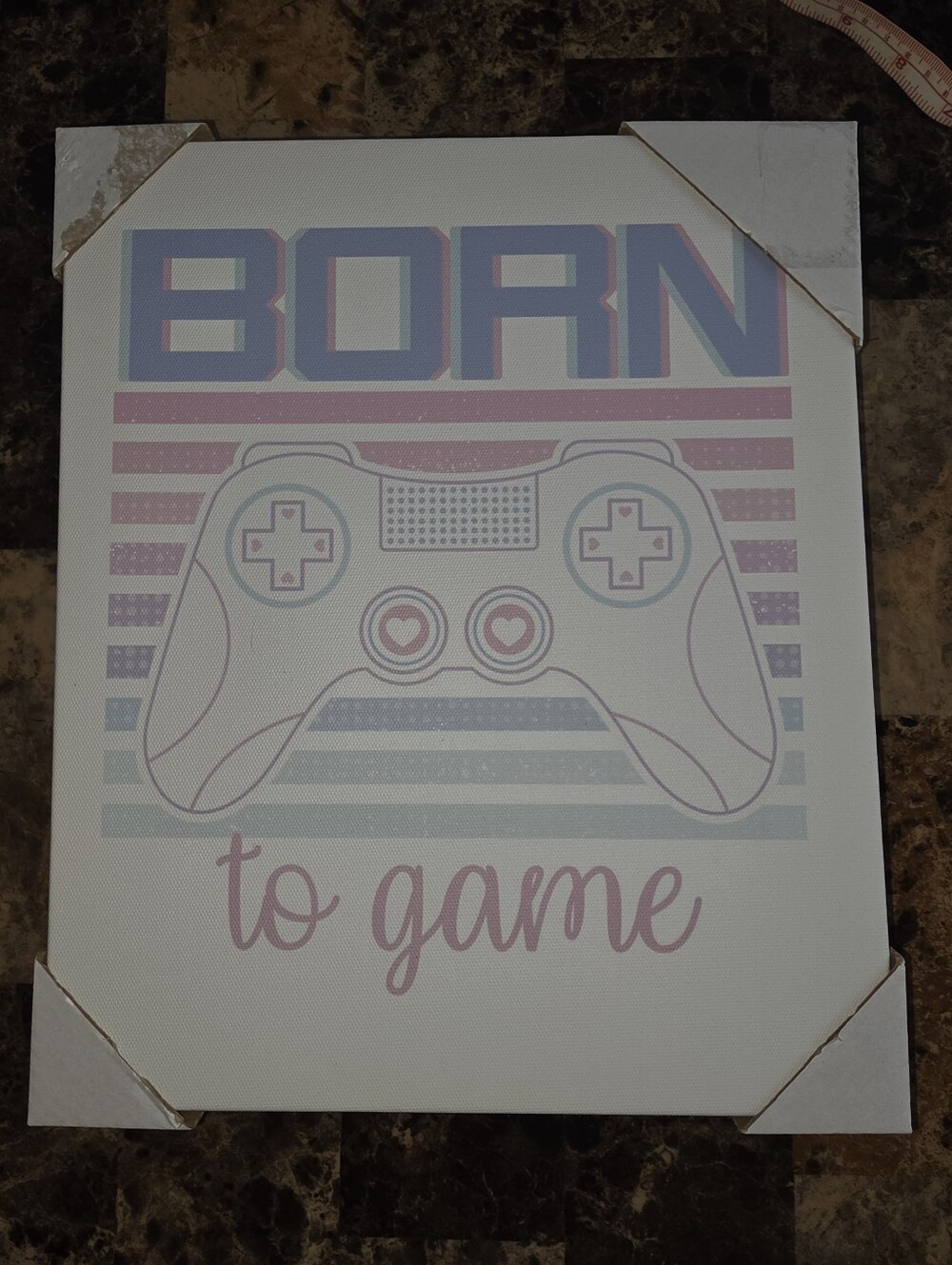 Born to Game Pastel Controller Wall Art - White 10"×12"